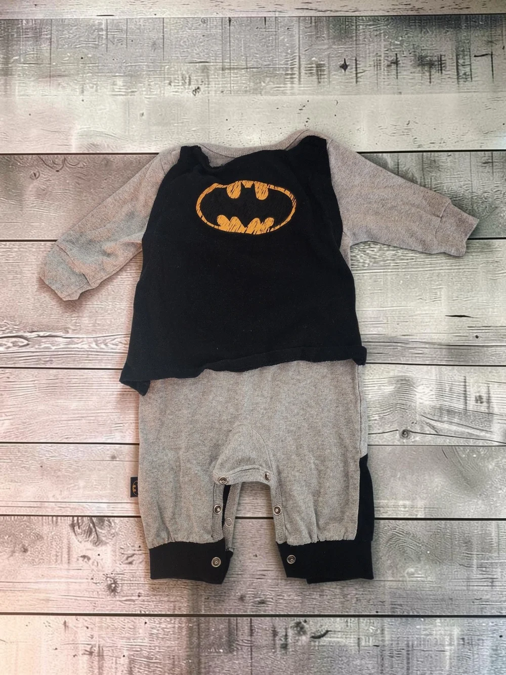 Batman Onesie - Gray & Yellow